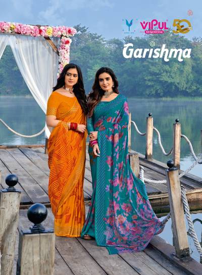 VIPUL GARISHMA 79704 TO 79715 DESIGNER CHIFFON  SAREE WHOLESALER IN INDIA